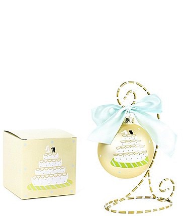 Image of Coton Colors Wedding Cake Glass Ornament with Stand Set