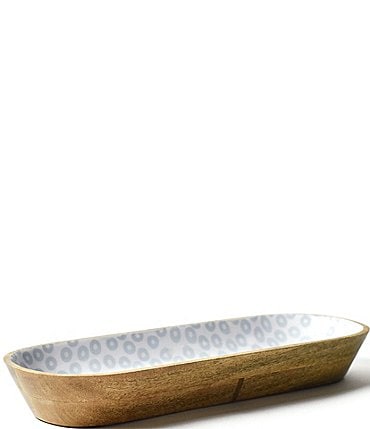 Image of Coton Colors Iris Blue Pip Mango Wood Dough Bowl