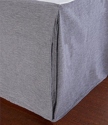 Image of Cremieux Cameron Collection Chambray Pleated Cotton Bed Skirt
