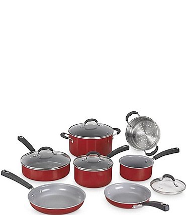 Image of Cuisinart Ceramica XT Nonstick 11-Piece Red Cookware Set