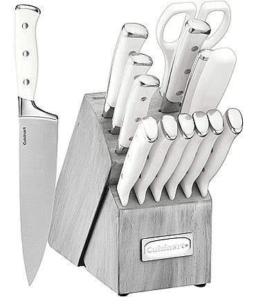 Image of Cuisinart Classic Cutlery 15-Piece White Triple Rivet Block Set
