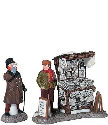 Image of Department 56 Dickens' Village Collection - London Newspaper Stand Figurine, Set of 2