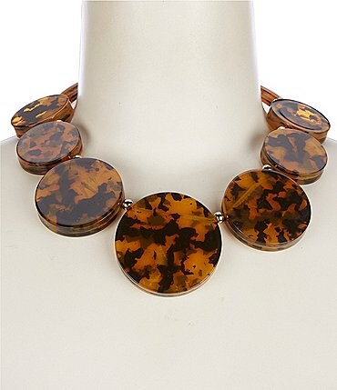 Image of Dillard's Tortoise Discs Statement Necklace