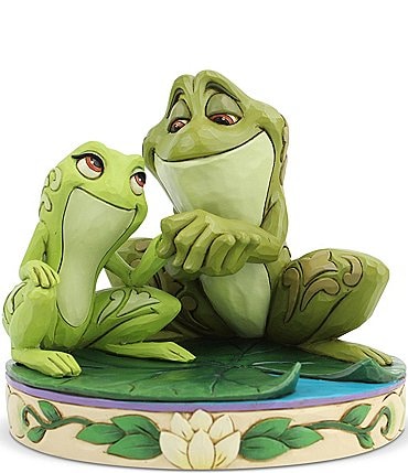 Image of Disney Traditions by Jim Shore Tiana And Naveen as Frogs "Amorous Amphibians" Figurine
