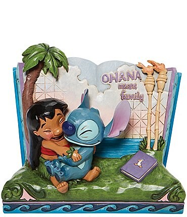 Image of Disney Traditions Collection by Jim Shore Ohana Means Family Lilo & Stitch Story Book Figurine