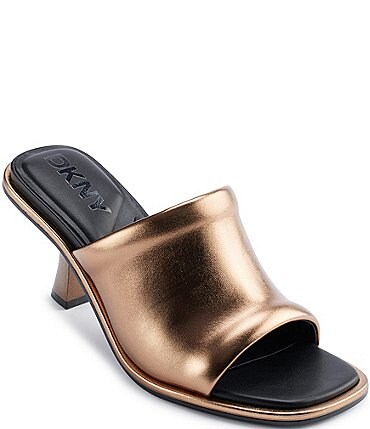 Image of DKNY by Donna Karan Reading Metallic Slide Sandals