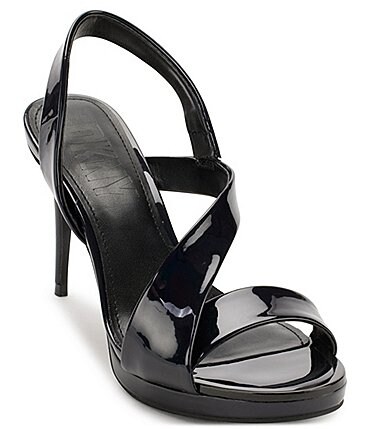 Image of DKNY Diva Asymmetrical Metallic Slingback Dress Sandals