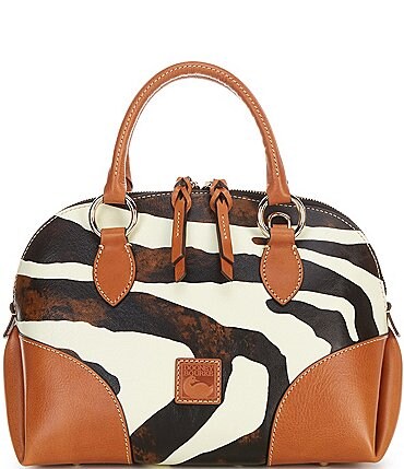 Image of Dooney & Bourke Zebra Printed Domed Satchel Bag