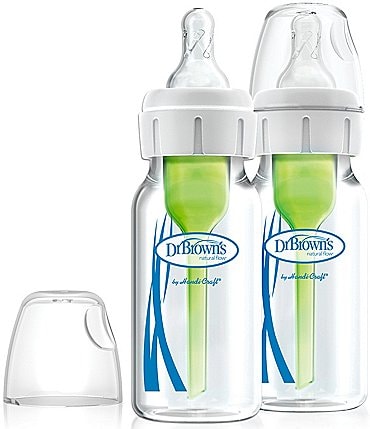 Image of Dr. Brown's Options+™ Anti-Colic Narrow 4oz Glass Baby Bottles 2-Pack
