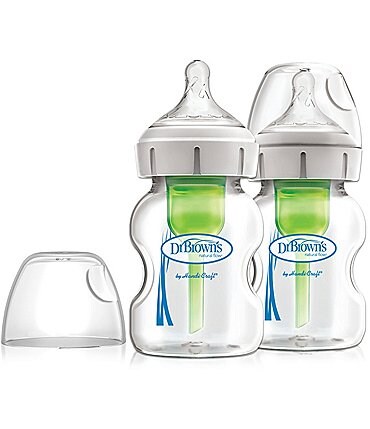 Image of Dr. Brown's Options+ Anti-Colic Wide-Neck 5oz Glass Baby Bottle 2-Pack