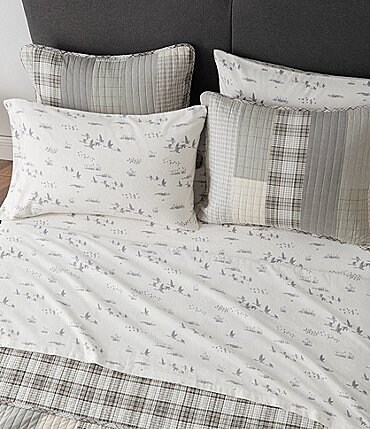 Image of Eddie Bauer Geese Meadow Printed Flannel Sheet Set