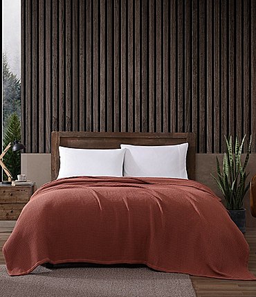 Image of Eddie Bauer Solid Waffle Cotton Bed Blanket