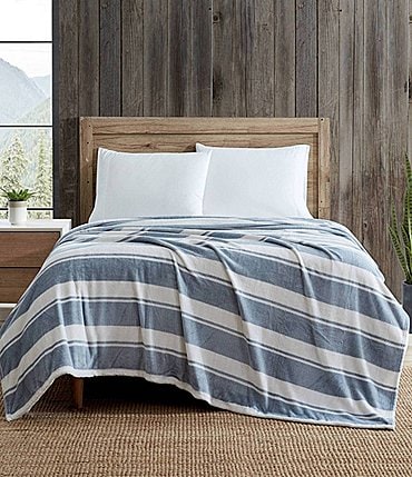Image of Eddie Bauer Stones Striped Ultra Soft Plush Bed Blanket