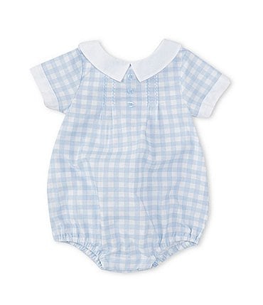 Image of Edgehill Collection Baby Boys Newborn-12 Months Collared Gingham Romper