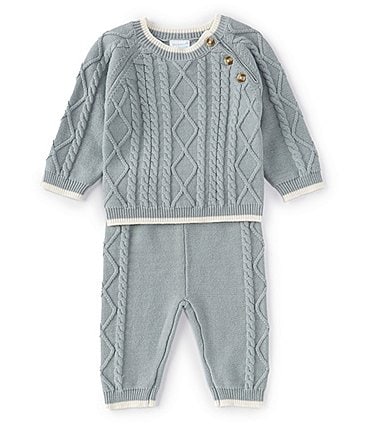 Image of Edgehill Collection Baby Newborn-24 Months Long Sleeve Sweater Knit Round Neck Top & Pants Set