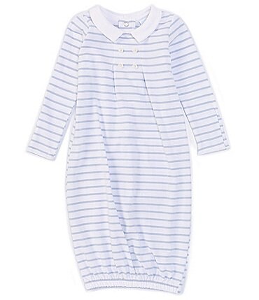 Image of Edgehill Collection Baby Boys Newborn-6 Months Blue Stripe Gown
