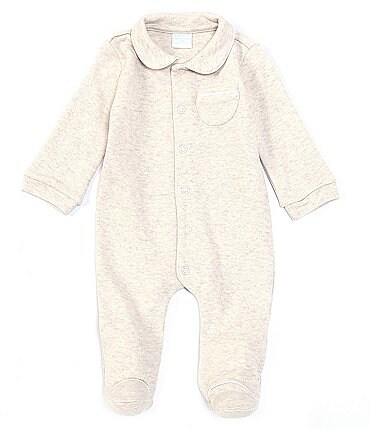 Image of Edgehill Collection Baby Newborn-6 Months Long-Sleeve Peter-Pan Collar Footed Coverall