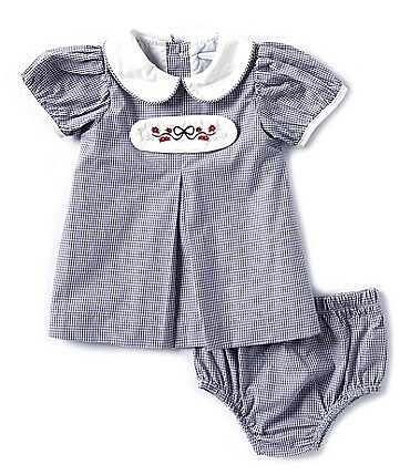 Image of Edgehill Collection Baby Girls 3-24 Months Floral Peter Pan Cap Sleeve Tab Dress