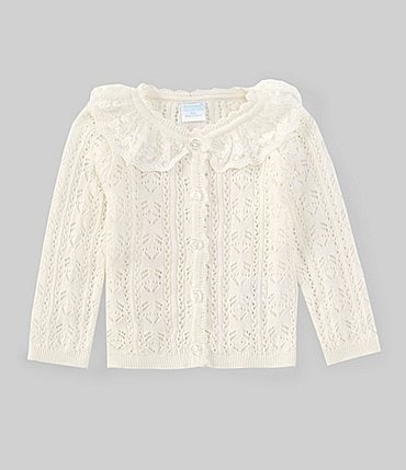 Image of Edgehill Collection Baby Girls 3-24 Months Pointelle Lace Cardigan
