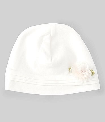Image of Edgehill Collection Baby Girls Flower Interlock Hat