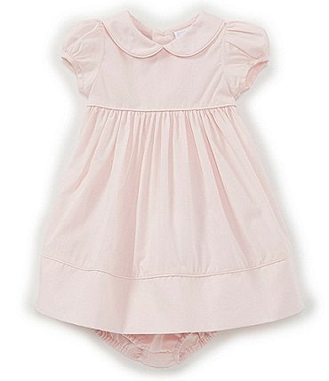 Image of Edgehill Collection Baby Girls Newborn-24 Months Peter-Pan Collar Solid A-Line Dress