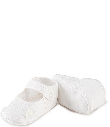 Image of Edgehill Collection Girls' Christening Rosebud Crib Shoes (Infant)