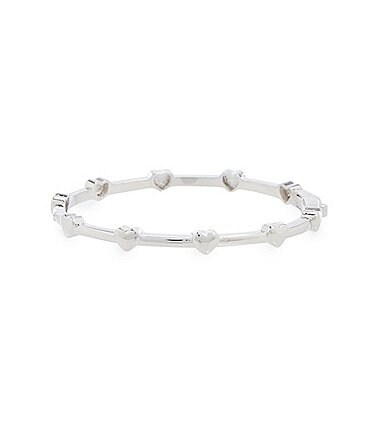 Image of Edgehill Collection Baby Girls Silver Plated Brass Heart Hinged Bangle Bracelet