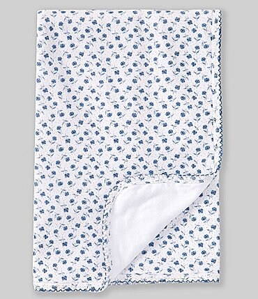 Image of Edgehill Collection Baby Girls Velour Floral Printed Blanket