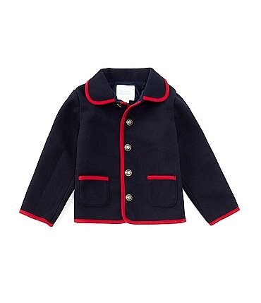 Image of Edgehill Collection x Darby Fallon Clark Little Boys Grayson Button Front Car Coat