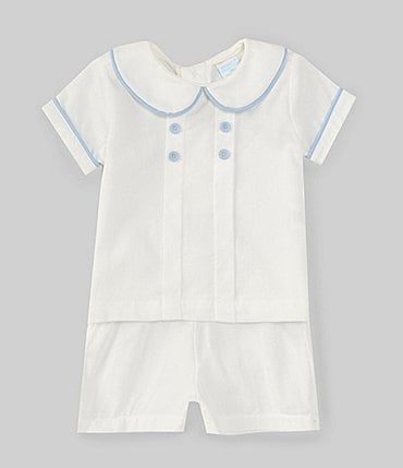 Image of Edgehill Collection x The Broke Brooke Baby Boy 3-24 Months Cameron Peter Pan Collar Pique Set