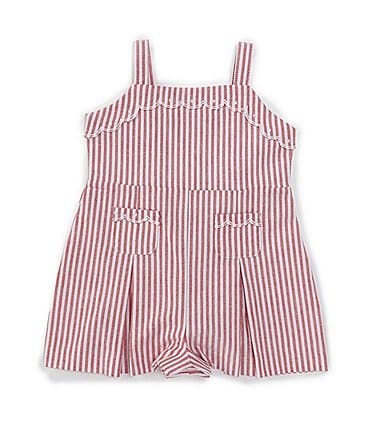 Image of Edgehill Collection x The Broke Brooke Baby Girls 12-24 Months Emerson Woven Stripe Romper