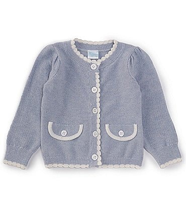 Image of Edgehill Collection x The Broke Brooke Baby Girls 3-24 Months Grace Seed Stich Sweater Cardigan
