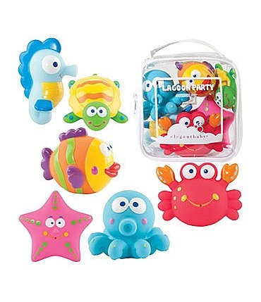 Image of Elegant Baby 6-Piece "Lagoon Party" Bathtub & Pool Squirties