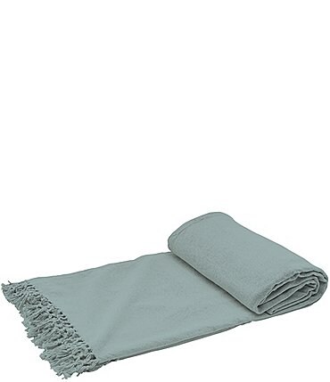 Image of ELISABETH YORK Lavato Hand-Knotted Fringe Cotton Bed Throw Blanket
