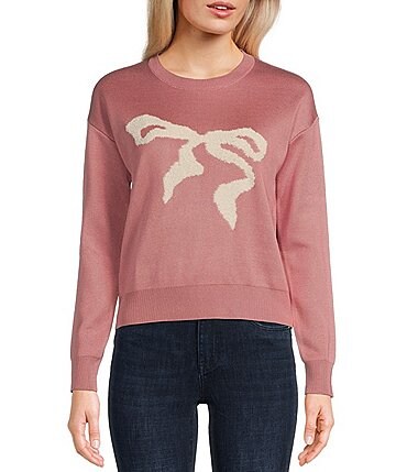 Image of Evolutionary Long Sleeve Crew Neck Ribbon Pullover Sweater