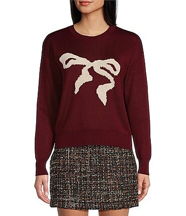 Image of Evolutionary Long Sleeve Crew Neck Ribbon Pullover Sweater