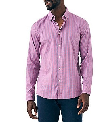 Image of Faherty Performance Stretch Gingham Plaid Movement Woven Shirt