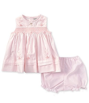 Image of Feltman Brothers Baby Girls Newborn-9 Months Diamond Smocked Round Neck Sleeveless Dress