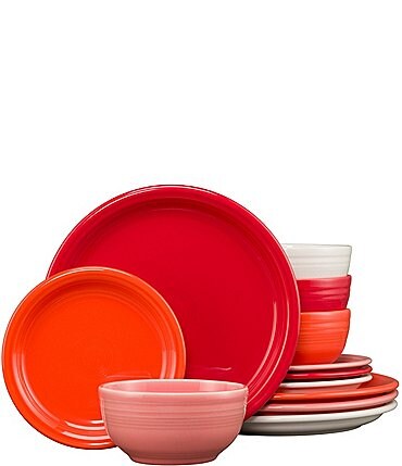 Image of Fiesta Bistro Coupe 12-Piece Mixed Vibrant Dinnerware Set, Service for 4
