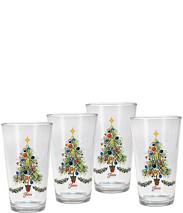 Image of Fiesta Christmas Tree Highball Glasses, Set of 4