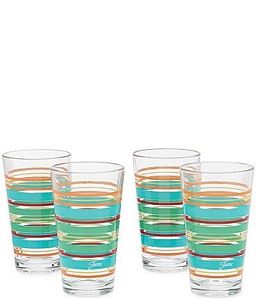 Image of Fiesta Rainbow Radiance Stripe Highball Glasses, Set of 4