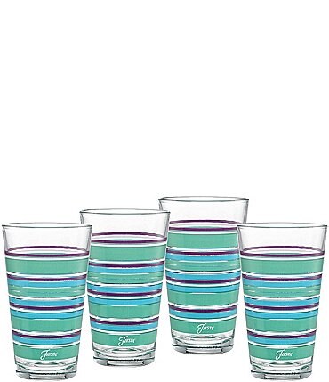 Image of Fiesta Sienna Sunset Stripe Highball Glasses, Set of 4