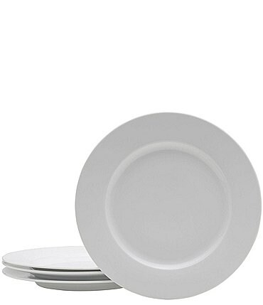 Image of Fitz and Floyd Everyday White Classic Rim Dinner Plates, Set of 4