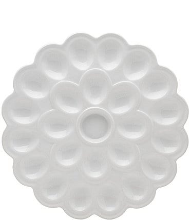 Image of Fitz and Floyd Everyday White Flower Egg Platter, 13.75"