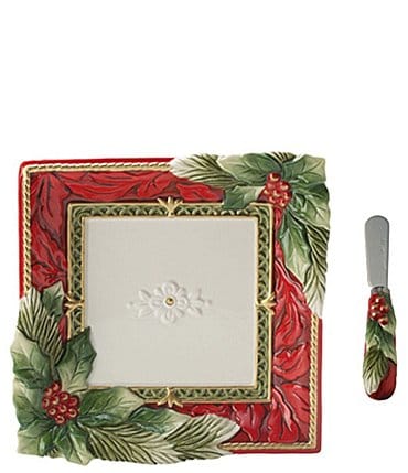Image of Fitz and Floyd Holiday Home Snack Plate with Spreader