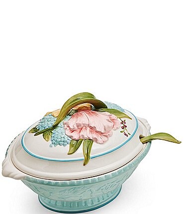Image of Fitz and Floyd Meadow Tureen with Ladle Set