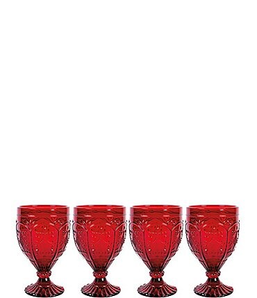 Image of Fitz and Floyd Red Trestle Goblets, Set of 4