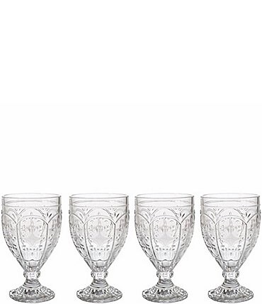 Image of Fitz and Floyd Trestle Clear Goblets, Set of 4