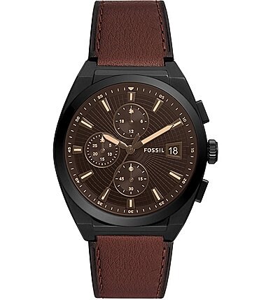 Image of Fossil Men's Everett Chronograph Brown Leather Watch