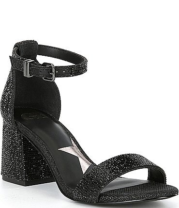 Image of GB Bling-Out Rhinestone Embellished Family Matching Ankle Strap Block Heel Sandals